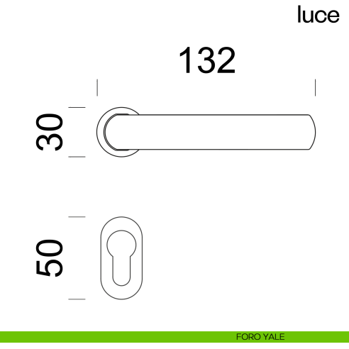 Maniglia per porta Luce dnd handles con rosetta minimale Unico foro yale