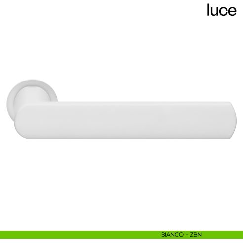 Maniglia per porta Luce dnd handles con rosetta minimale Unico bianco