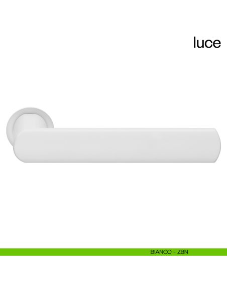 Maniglia per porta Luce dnd handles con rosetta minimale Unico bianco