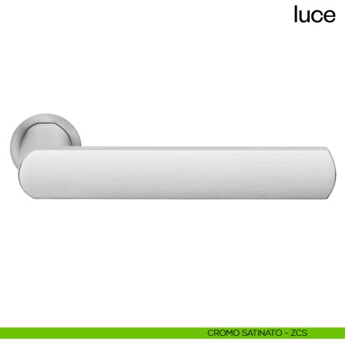 Maniglia per porta Luce dnd handles con rosetta minimale Unico cromo satinato