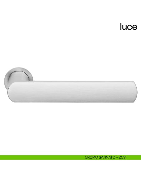 Maniglia per porta Luce dnd handles con rosetta minimale Unico cromo satinato