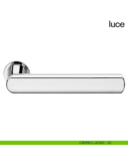 Maniglia per porta Luce dnd handles con rosetta minimale Unico cromo lucido