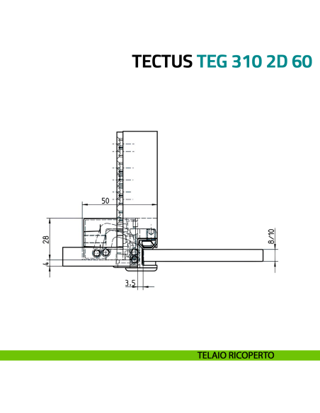 Cerniera per porta in vetro Simonswerk Tectus Glass TEG 310 2D 60 portata 60 kg - telaio ricoperto