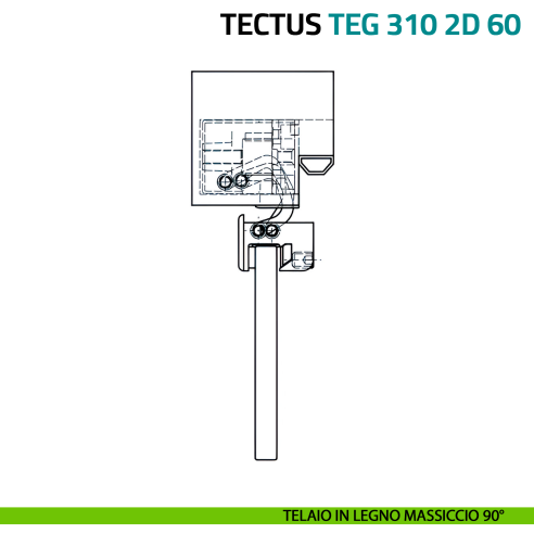 Cerniera per porta in vetro Simonswerk Tectus Glass TEG 310 2D 60 portata 60 kg - telaio in legno massiccio 90°