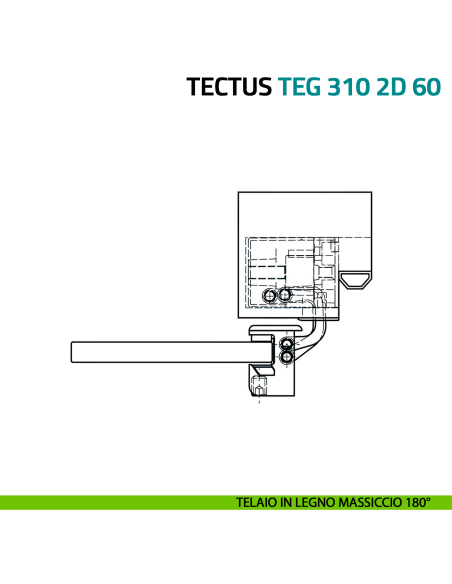 Cerniera per porta in vetro Simonswerk Tectus Glass TEG 310 2D 60 portata 60 kg - telaio in legno massiccio 180°