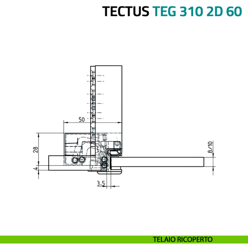 Cerniera per porta in vetro Simonswerk Tectus Glass TEG 310 2D 80 portata 80 kg - telaio ricoperto