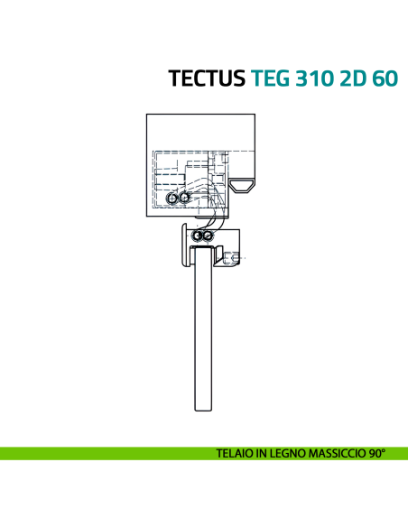 Cerniera per porta in vetro Simonswerk Tectus Glass TEG 310 2D 80 portata 80 kg - telaio in legno massiccio 90°
