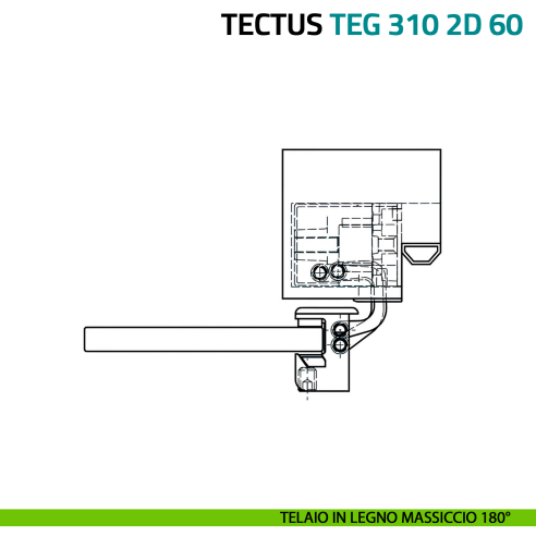 Cerniera per porta in vetro Simonswerk Tectus Glass TEG 310 2D 80 portata 80 kg - telaio in legno massiccio 180°