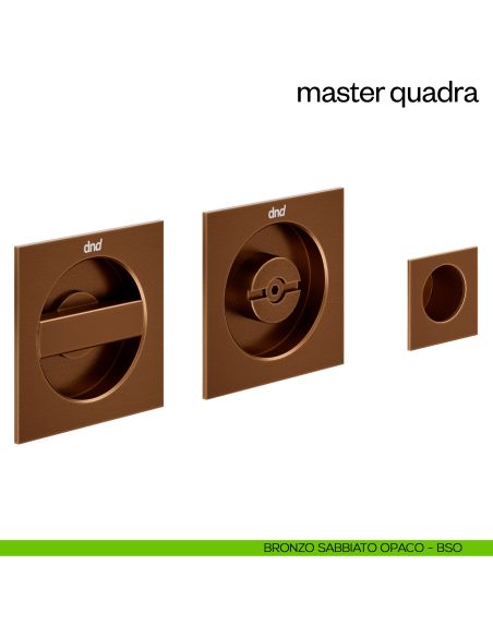 Maniglia incasso Master Quadra con nottolino dnd bronzo sabbiato opaco