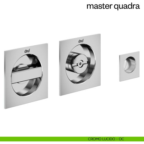 Maniglia incasso Master Quadra con nottolino dnd cromo lucido