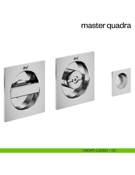 Maniglia incasso Master Quadra con nottolino dnd cromo lucido