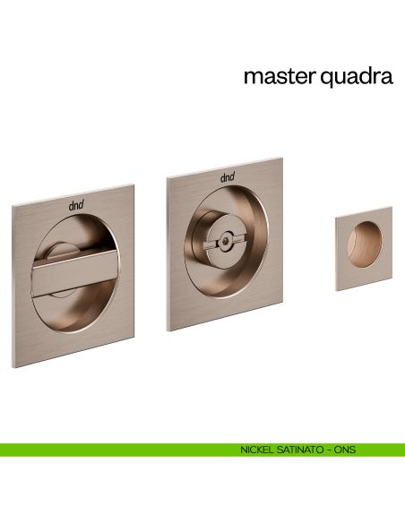Maniglia incasso Master Quadra con nottolino dnd nickel satinato