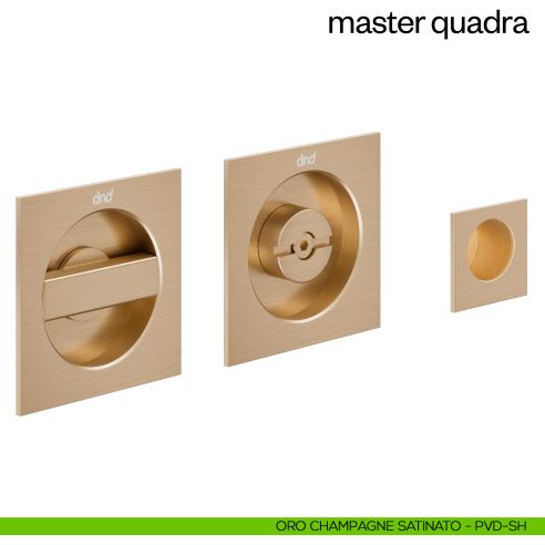 Maniglia incasso Master Quadra con nottolino dnd oro champagne satinato