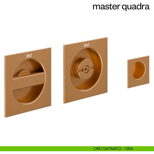 Maniglia incasso Master Quadra con nottolino dnd oro satinato