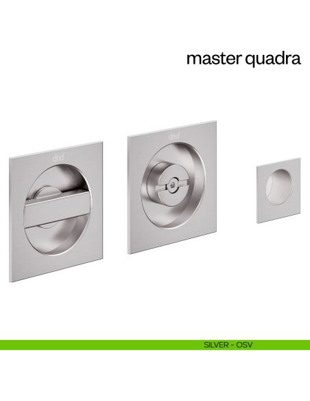 Maniglia incasso Master Quadra con nottolino dnd silver