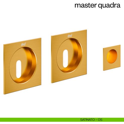Maniglia incasso Master Quadra con foro chiave e serratura dnd satinato