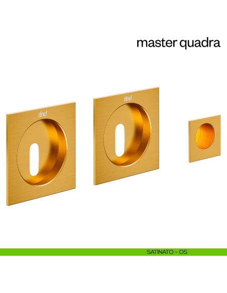Maniglia incasso Master Quadra con foro chiave e serratura dnd satinato