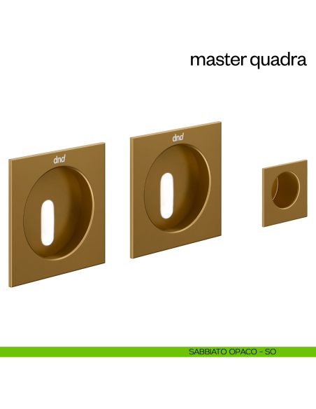 Maniglia incasso Master Quadra con foro chiave e serratura dnd sabbiato opaco