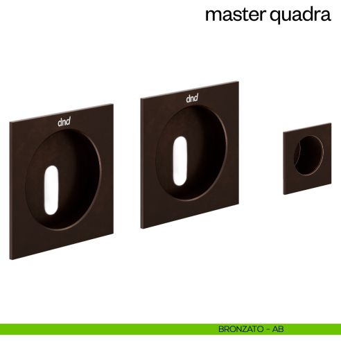 Maniglia incasso Master Quadra con foro chiave e serratura dnd bronzato