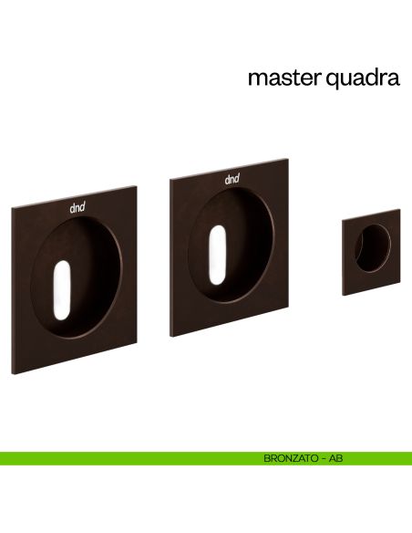 Maniglia incasso Master Quadra con foro chiave e serratura dnd bronzato