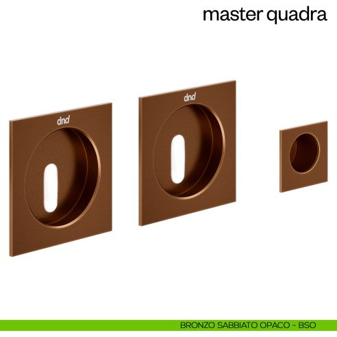 Maniglia incasso Master Quadra con foro chiave e serratura dnd bronzo sabbiato opaco