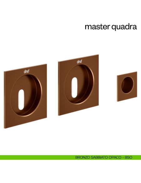 Maniglia incasso Master Quadra con foro chiave e serratura dnd bronzo sabbiato opaco
