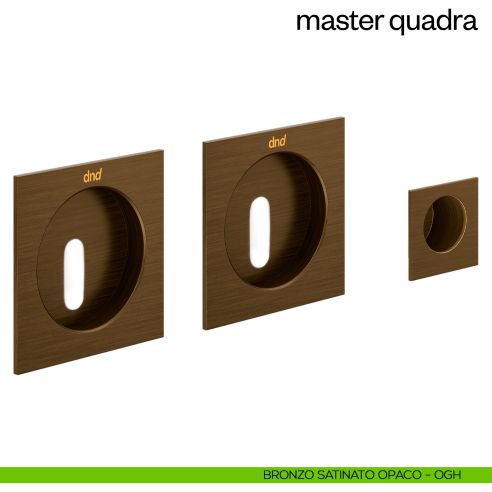 Maniglia incasso Master Quadra con foro chiave e serratura dnd bronzo satinato opaco