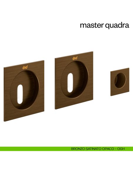 Maniglia incasso Master Quadra con foro chiave e serratura dnd bronzo satinato opaco