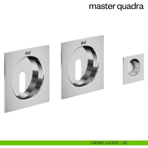 Maniglia incasso Master Quadra con foro chiave e serratura dnd cromo lucido