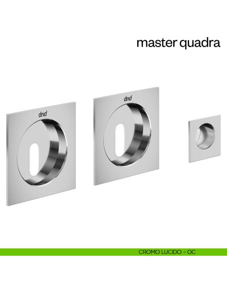 Maniglia incasso Master Quadra con foro chiave e serratura dnd cromo lucido