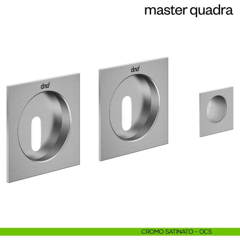 Maniglia incasso Master Quadra con foro chiave e serratura dnd cromo satinato