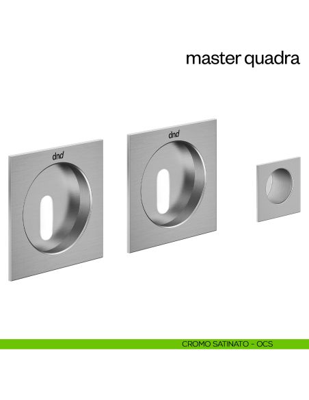 Maniglia incasso Master Quadra con foro chiave e serratura dnd cromo satinato