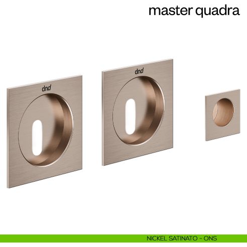 Maniglia incasso Master Quadra con foro chiave e serratura dnd nickel satinato