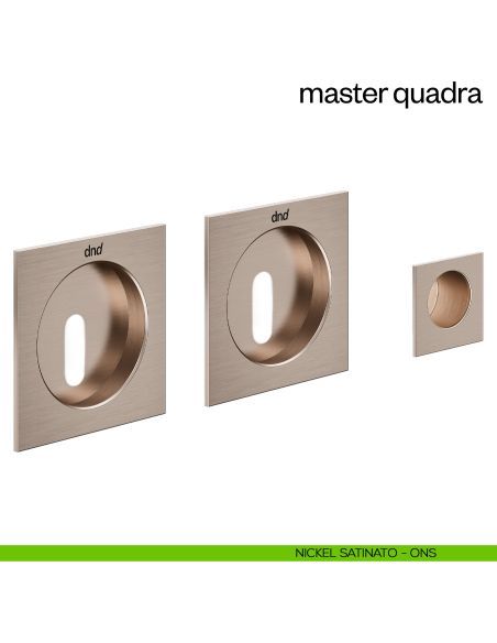 Maniglia incasso Master Quadra con foro chiave e serratura dnd nickel satinato