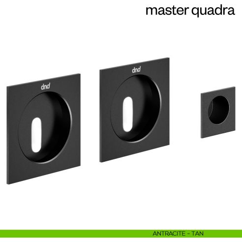 Maniglia incasso Master Quadra con foro chiave e serratura dnd antracite