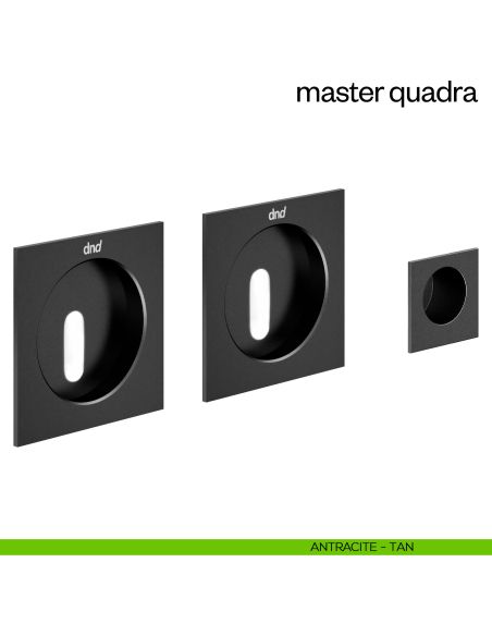 Maniglia incasso Master Quadra con foro chiave e serratura dnd antracite