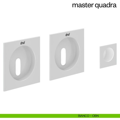 Maniglia incasso Master Quadra con foro chiave e serratura dnd bianco