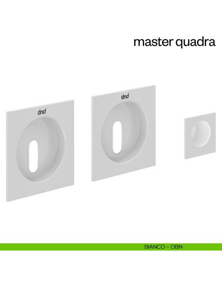Maniglia incasso Master Quadra con foro chiave e serratura dnd bianco