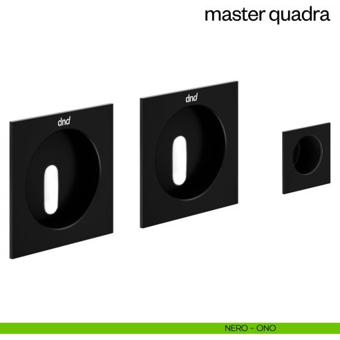 Maniglia incasso Master Quadra con foro chiave e serratura dnd nero