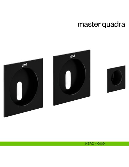 Maniglia incasso Master Quadra con foro chiave e serratura dnd nero