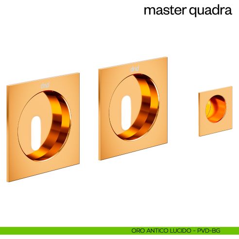 Maniglia incasso Master Quadra con foro chiave e serratura dnd oro antico lucido