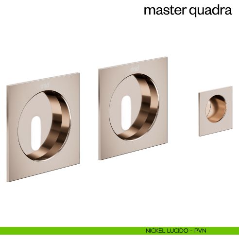 Maniglia incasso Master Quadra con foro chiave e serratura dnd nickel lucido