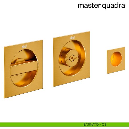 Maniglia incasso Master Quadra con nottolino e serratura dnd satinato