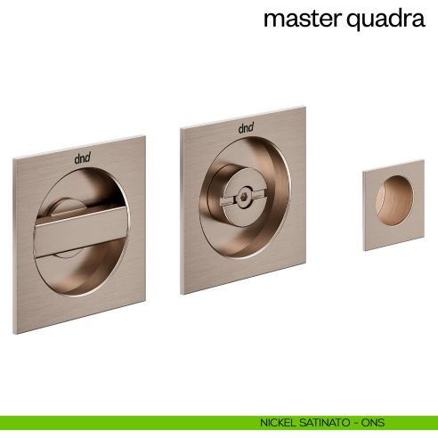 Maniglia incasso Master Quadra con nottolino e serratura dnd nickel satinato