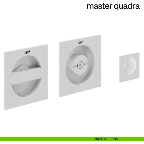 Maniglia incasso Master Quadra con nottolino e serratura dnd bianco