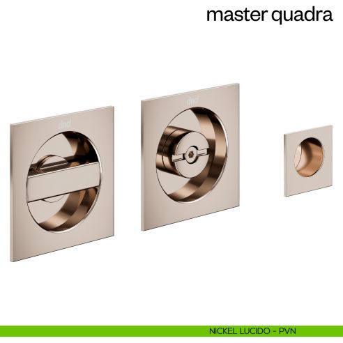 Maniglia incasso Master Quadra con nottolino e serratura dnd nickel lucido