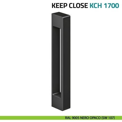 Maniglia per porta in vetro Simonswerk Keep Close KCM 1700 fissaggio adesivo - RAL 9005 nero opaco