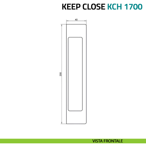 Maniglia per porta in vetro Simonswerk Keep Close KCM 1700 fissaggio adesivo - vista frontale