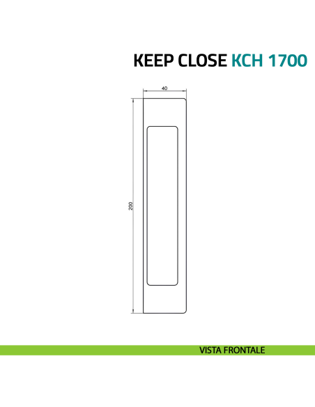 Maniglia per porta in vetro Simonswerk Keep Close KCM 1700 fissaggio adesivo - vista frontale