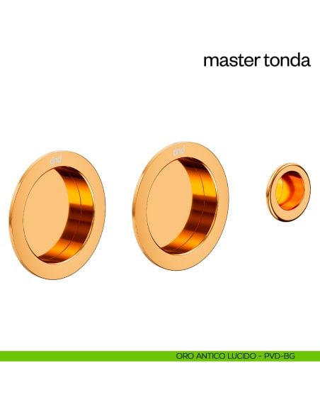 Maniglia incasso Master Tonda cieca dnd oro antico lucido